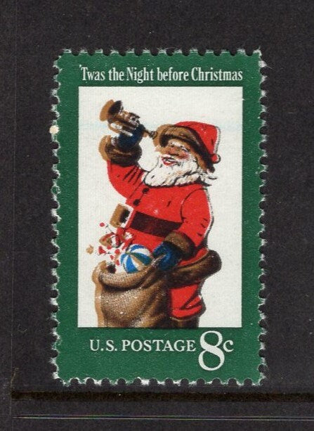 10 CHRISTMAS SANTA BUGLE Toys Postage Stamps - Unused, Bright, Post Office Fresh - Vintage 1972 - Stock# 1472 ping