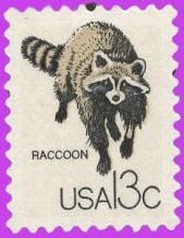 10 RACCOON - ANIMALS - Unused Fresh, Bright US Postage Stamps - Vintage 1978 - Stock# 1757h ping