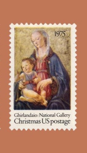 15 MADONNA PAINTING RELIGIOUS Ghirlandaio Christmas - Bright USa Postage Stamps - Vintage 1975 - Stock# 1579 ping