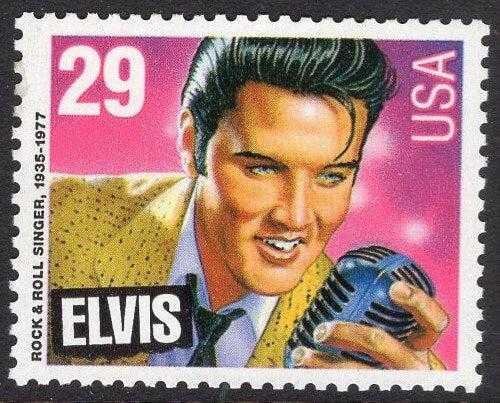10 ELVIS "THE KING" at an Excellent Price - Bright USa Postage Stamps - Vintage 1993 - Stock# 2721-Quantity Available