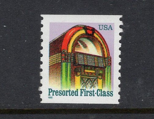 10 JUKE BOX Fresh, Bright Unused US Postage Stamps - Vintage 1995 - Stock# 2911 ping