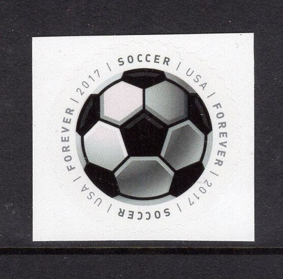 10 SOCCER SPORTS BALLS Round Unused Fresh Bright USa Postage Stamps - Vintage 2017 - Stock# 5205