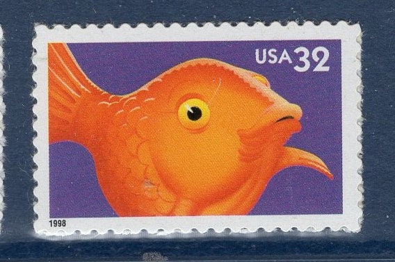 10 BRIGHT EYES FISH - Bright, unused Usa Postage Stamps - Vintage 1998 - Stock# 3231 ping