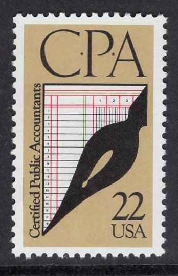 CPA ACCOUNTANT SHEET of 50 Ledger Unused Fresh USa Postage Stamps - Quantity Available - Vintage 1987 - Stock# 2361