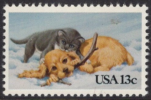 15 PUPPY KITTEN Cat Dog Fresh Bright Unused Usa Postage Stamps - Quantity Available - Vintage 1982 - Stock# 2025 ping
