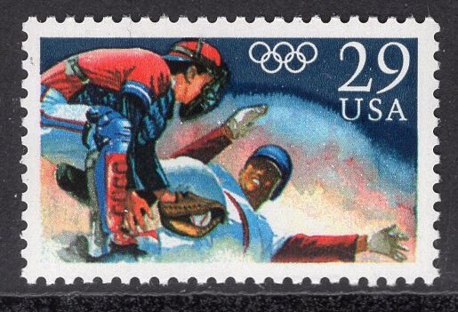 10 OLYMPIC BASEBALL Unused Fresh Bright US Postage Stamps Quantity Available - Vintage 1992 - Stock# 2619 ping