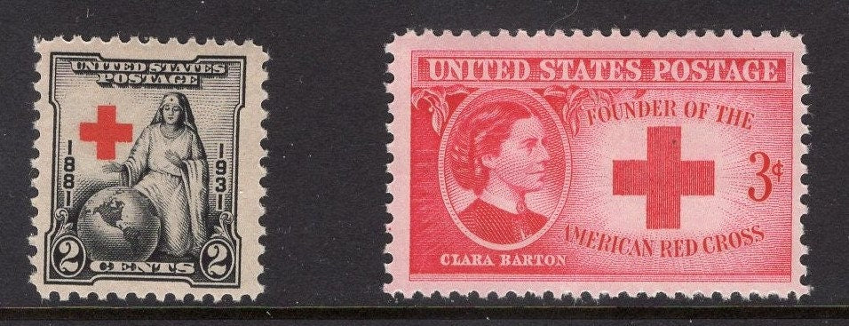 1 NURSING Basic RED CROSS 7 Stamp Collection - Barton Maas Bright, fresh mint Usa Postage Stamps - 1931-81 Stock# 702//1910