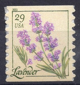 5 HERBS OREGANO SAGE Lavender Flax Foxglove - Unused Fresh, Bright Usa Stamps - Vintage 2011 - Stock# 4513 ping