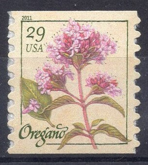 5 HERBS OREGANO SAGE Lavender Flax Foxglove - Unused Fresh, Bright Usa Stamps - Vintage 2011 - Stock# 4513 ping