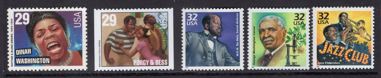 BLACK AMERICANS #2 Collection - 17 Fresh Bright Usa Stamps No Duplication with our other Black Heritage Collections -Stock# B2