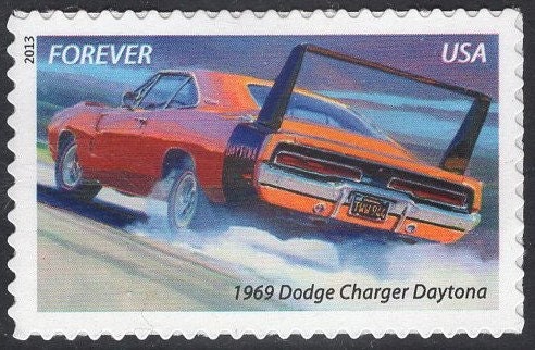 5 MUSCLE CARS Shelby Charger GTO Chevelle Ply Barricuda Unused Fresh Usa Postage Stamps - Vintage 2013 -Stock# 4743 ping