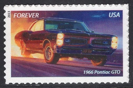 5 MUSCLE CARS Shelby Charger GTO Chevelle Ply Barricuda Unused Fresh Usa Postage Stamps - Vintage 2013 -Stock# 4743 ping