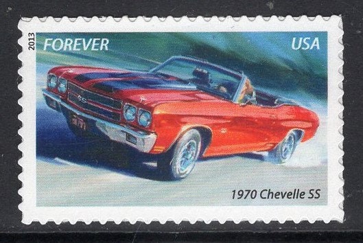 5 MUSCLE CARS Shelby Charger GTO Chevelle Ply Barricuda Unused Fresh Usa Postage Stamps - Vintage 2013 -Stock# 4743 ping