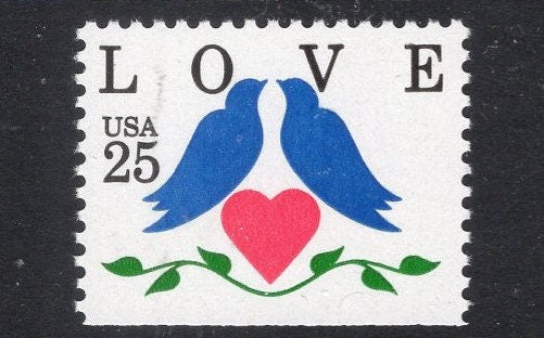 10 LOVE BIRDS HEART USa Fresh, Bright Post Office Condition - Vintage 1990 - Stock# 2441 ping