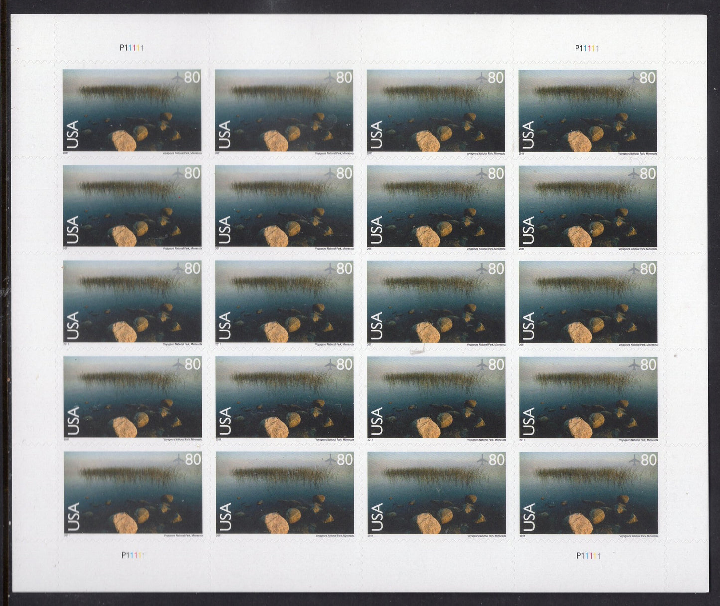 VOYAGEURS NATIONAL PARK Minnesota Sheet of 20 Scenic American Landscapes Fresh Bright Stamps - Vintage 2011 - Stock# C148 M
