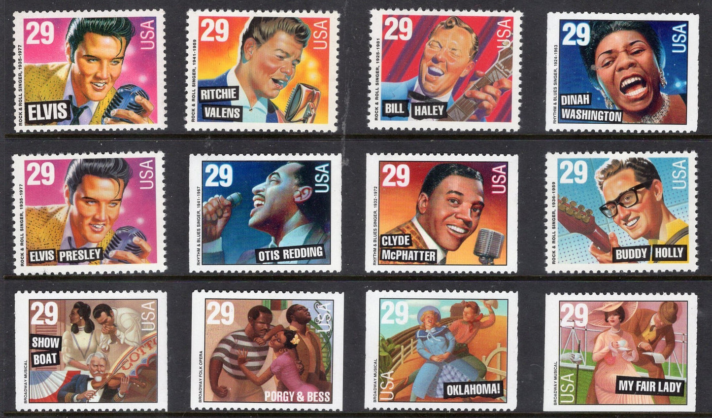 LEGENDS of AMERICAN MUSIC Complete Collection of 79 Unused Fresh Bright Stamps Jazz Opera - Vintage 1993/1999 - Stock# 2721 C