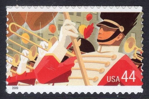 8 THANKSGIVING PARADE Stamps in Strip of 4 or 4 Singles (as you wish) Fresh Bright USA Stamps - Vintage 2009 - Stock# 4417
