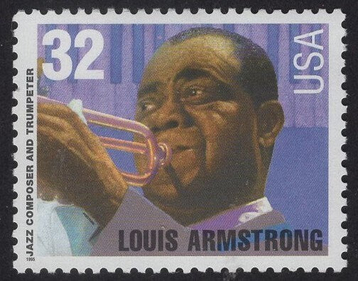 LOUIS "SATCHMO" ARMSTRONG 32c Sheet of 20 Jazz Trumpet Singer Music Legend Black American Heritage - Vintage 1995 - Stock# 2982-FreeUSA Ship