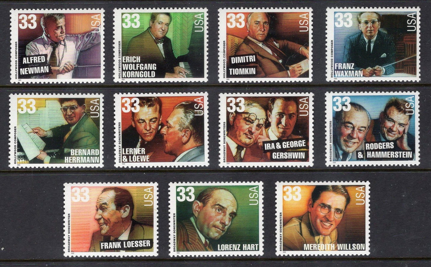LEGENDS of AMERICAN MUSIC Complete Collection of 79 Unused Fresh Bright Stamps Jazz Opera - Vintage 1993/1999 - Stock# 2721 C