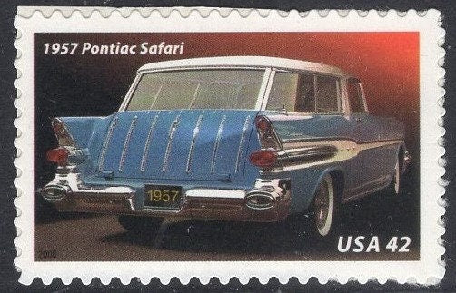 10 1950's AUTOMOBILES CARS Cadillac Studebaker Hawk Pontiac Lincoln Chrysler Unused Postage Stamps - Vintage 2008 -Stock# 4353