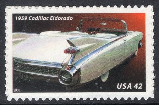10 1950's AUTOMOBILES CARS Cadillac Studebaker Hawk Pontiac Lincoln Chrysler Unused Postage Stamps - Vintage 2008 -Stock# 4353