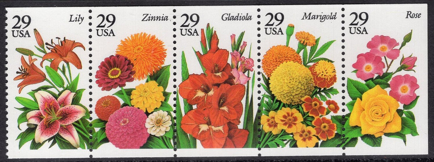 GARDEN FLOWERS BEAUTIFUL 20 Different 29c or 32c Exquisite Bright Hyacinth Tulip Lily Mum Crocus +15 More USa -Vintage 1993