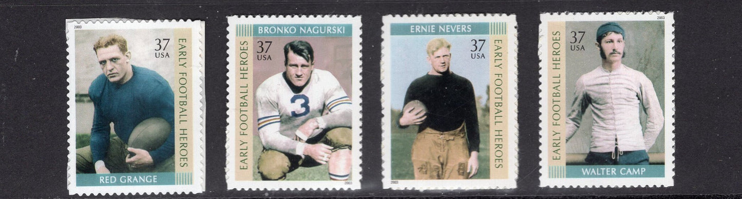 FOOTBALL COMPLETE COLLECTION of 16 United States Postage Stamps (5 scans) in Fresh Bright Mint Condition - Vintage 1969/on