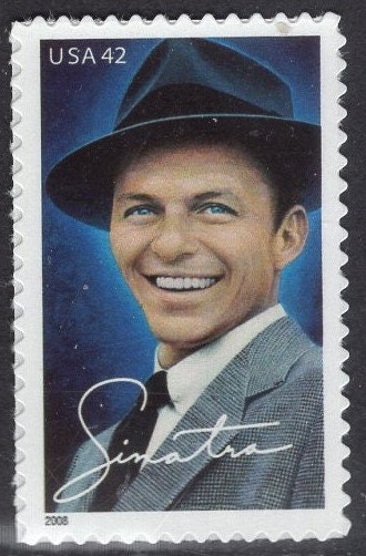 6 FRANK SINATRA SINGER Actor Hollywood Legend "The Rat Pack" "Blue Eyes" Bright Fresh USa Stamps - Vintage 2008-Stock# 4265