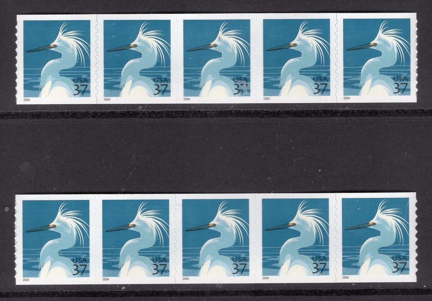 10 SNOWY EGRET 37c Bird Stamps -Great for WEDDINGS Invitation Save the Date Thank You ! - Vintage 2003 - Stock#3829