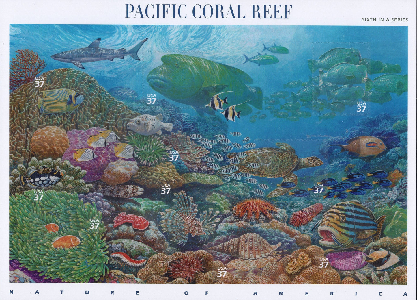 NATURE of AMERICA SCENES 12 Different Sheets of 10 - Hawaii Coral Fresh Bright Beautiful - Vintage 1999- -Stock# WoA