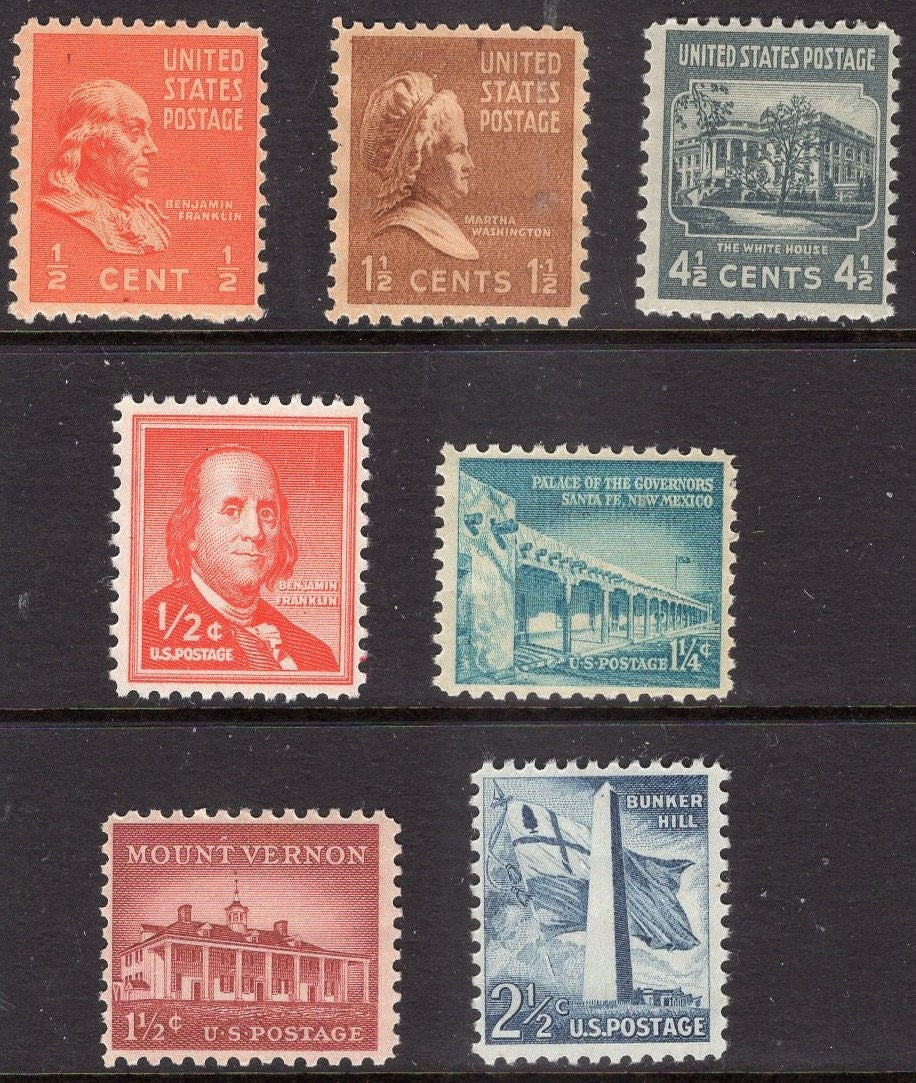 STRANGE USA STAMPS - Odd Unusual Scarce Fun Wild! all with Half or Quarter Cent Denominations Valid for use - Vintage 1938-52 - FreeShipUSA