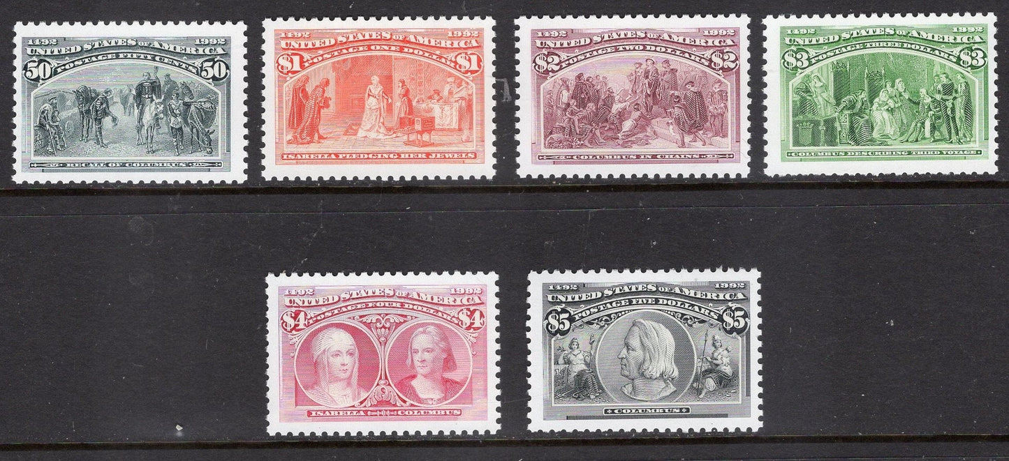 COLUMBIAN STAMPS 1992 Official Re-issue of the scarce 1892 First Commemoratives Valid for Use Today-Bright Postage Vintage1992