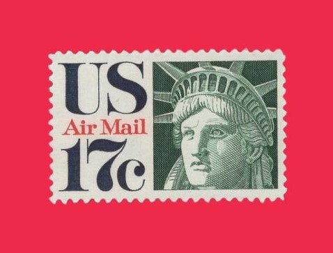 10 STATUE of LIBERTY US Airmail Postage Stamps - Unused, Bright and Post Office Fresh - Vintage 1971 - Stock# C80 ping