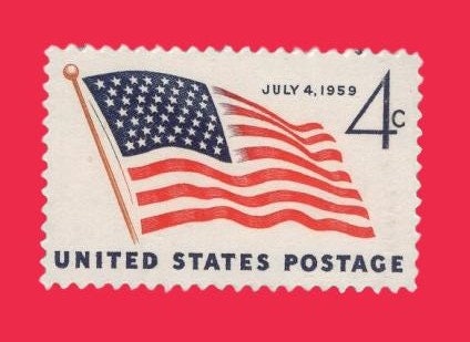 10 FLAG 49 STARS - USA Postage Stamps - Unused, Bright and Post Office Fresh - Vintage 1959 - Stock# 1132 ping