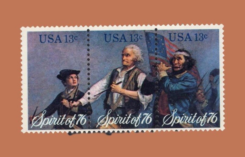 12 BICENTENNIAL FLAG FIFE Drum Spirit of 76 (4 Strips of 3) - Bright USa Postage Stamps Vintage 1976 - Stock# 1629-31 