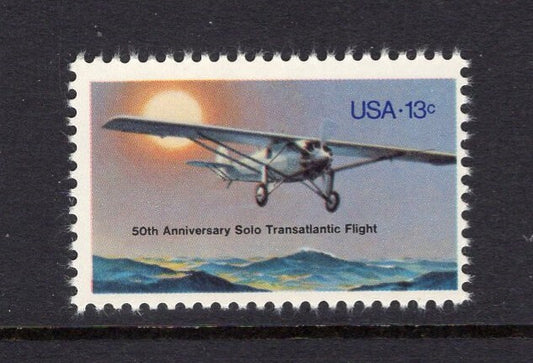 10 Spirit of St Louis Plane Lindbergh Transatlantic Flight - Bright US Postage Stamps - Vintage 1977 - Scott Number 1710 ping