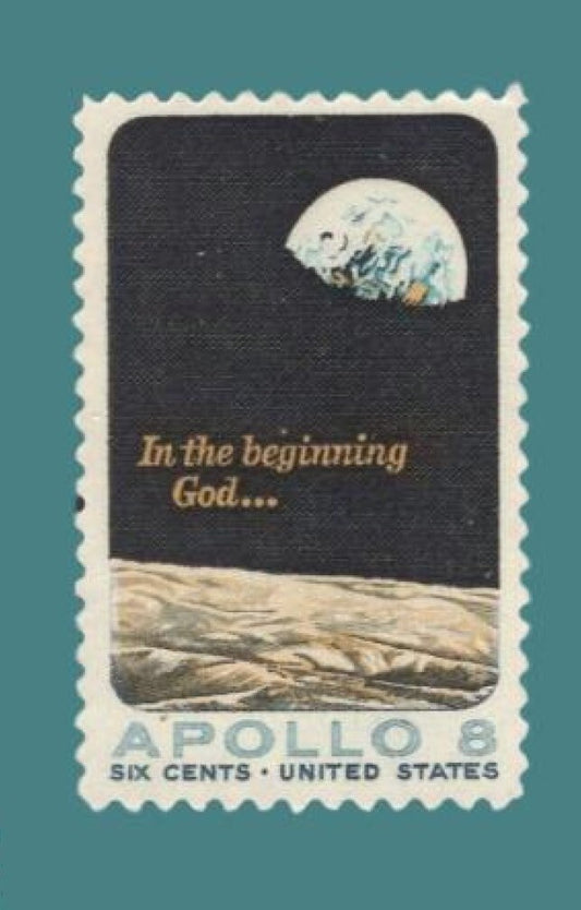 10 Apollo 8 Moon Surface Earth Photograph In the Beginning - Bright US Postage Stamps - Vintage 1969 Scott Number 1371
