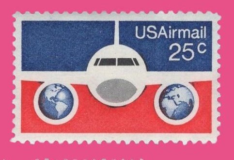 10 JET PLANE GLOBES Airmail Stamps - Unused Fresh, Bright Postage - Vintage 1976 - Stock# C89 ping
