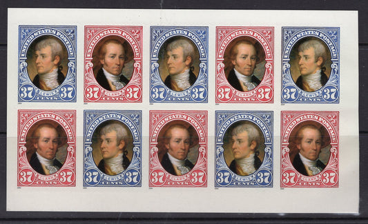 10 LEWIS and CLARK EXPLORERS in Block - USa Stamps - Unused, Postage Office Fresh - Vintage 2003 - Stock# 3855-56 