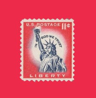 10 Statue of Liberty US Postage Stamps - Unused, Bright and Post Office Fresh - Vintage 1961 - Stock# 1044A