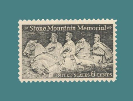 10 STONE MOUNTAIN Georgia Memorial Stonewall Jackson Lee Davis - Bright USA Postage Stamps - Vintage 1970 Stock# 1408 