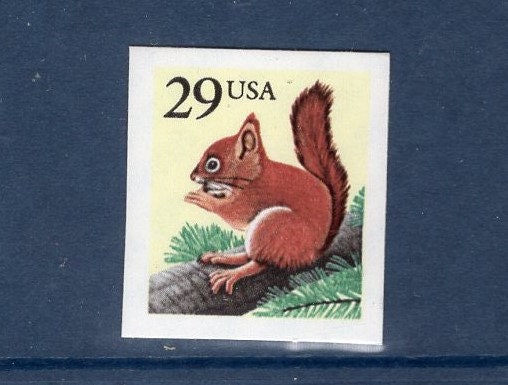 10 RED SQUIRREL USA Postage Stamps - Unused, Bright and Post Office Fresh - Vintage 1993 - Stock# 2489 ping