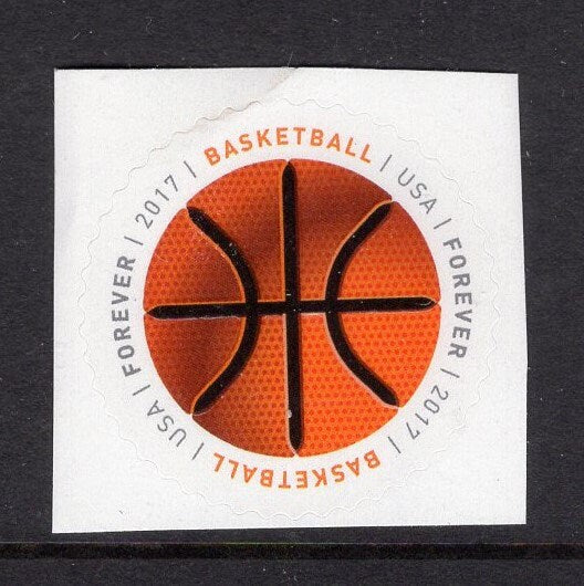 10 BASKETBALL Sports Balls Round FIRST CLASS Permanent Rate Unused Fresh Bright Postage Stamps - Stock# 5208 