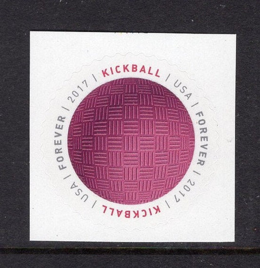 10 KICKBALL SPORTS Balls Round First Class Mail Rate Unused Fresh Bright USA Postage Stamps - Vintage 2017 - Stock# 5210