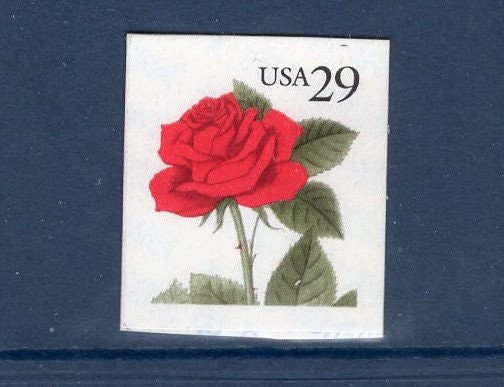 10 Flowering RED ROSE Unused Fresh, Bright US Postage Stamps - Vintage 1993 - Stock# 2490 ping