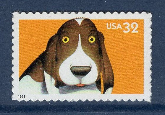 8 BRIGHT EYES Eyed ANIMALS (4 different x2ea) Parakeet Dog Fish Hamster - Bright USa Postage Stamps-Vintage 1998 -Stock# 3230