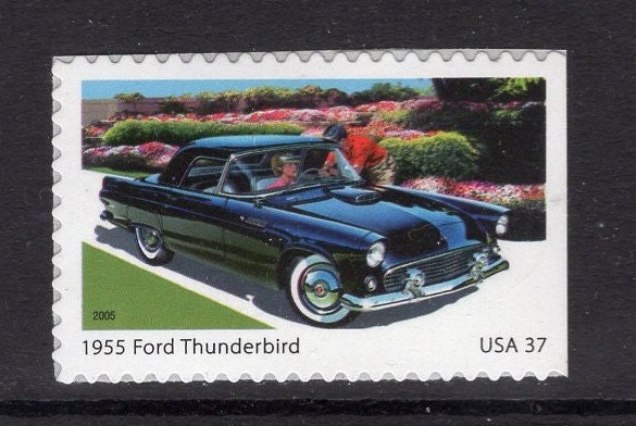 5 THUNDERBIRD Sporty Black Car - Bright Unused US Postage Stamps - Vintage 2005 -Stock# 3935 ping