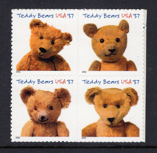 10 TEDDY BEAR Unused Fresh Bright US Postage Stamps - Vintage 2002 - Stock# 3653 ping