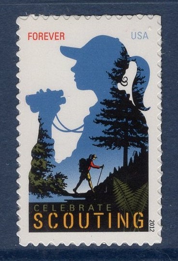 10 SCOUTING Girl SCOUTS Hiking Forever Unused Fresh Bright US Postage Stamps - Vintage 2012 - Stock# 4691 ping