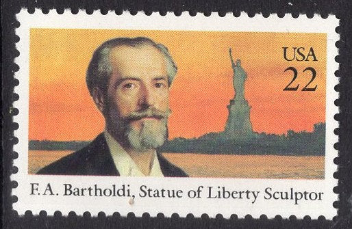 10 BARTHOLDI Statue of Liberty Sculptor Unused Fresh Bright US Postage Stamps - Vintage 1985 - Stock# 2147 